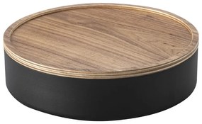 Cutie de depozitare neagră din metal cu capac ø 22x6 cm Rin – YAMAZAKI