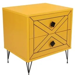 Noptieră LUNA 55x50 cm galbenă