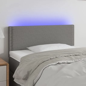 3121447 vidaXL Tăblie de pat cu LED, gri închis, 80x5x78/88 cm, textil