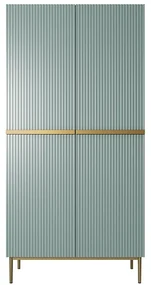 Dulap Nicole dormitor 100 cm - salvie MDF / picioare aurii