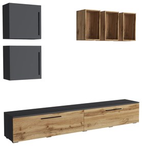 Living haaus Haga V8, Antracit/Stejar Wotan, L 240 cm