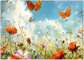 Tablou - Fluturi pe pajiștea de vară (70x50 cm)