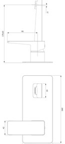 OMNIRES PM7415CRB baterie lavoar incastrabilă PARMA crom/alb