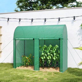 Outsunny Seră de grădină 2 m² dim. 2L x 1l x 1,78H m 2 Uși cu fermoar rulabile Oțel PE Densitate înaltă 140 g/m² Anti-UV alb | Aosom Romania