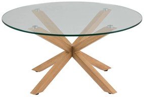 Măsuță de cafea cu blat din sticlă Actona Heaven, ⌀ 82 cm