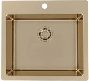 Chiuveta inox Alveus Pure 70 finisaj bronz 57x53 cm