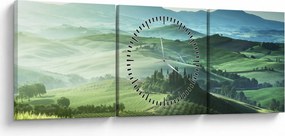 Tablou - Toscana, Italia (cu ceas) (90x30 cm)