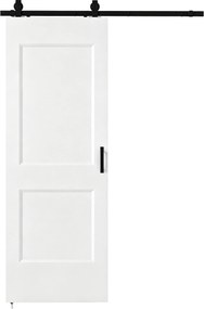 HOMCOM Ușă Culisantă de Interior din Lemn de Pin cu Șină Silențioasă, Ghidaj, Kit Accesorii, Alb | Aosom Romania