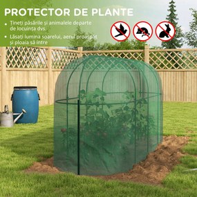 Outsunny Cort de Protecție pentru Plante, cu Ușă cu Fermoar și Țăruși de Fixare, Ideal pentru Grădină, Curte, Gazon, Culoare Verde | Aosom Romania