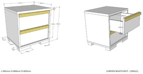 Noptieră de copii gri închis London – Vipack