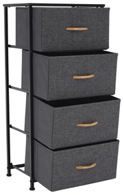 Comodă cu sertare din material textil PALMERA,negru