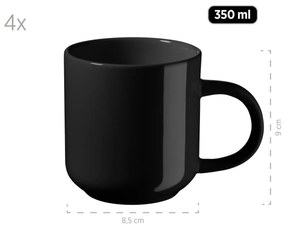 Set de masă Mäser 16 piese ALENIA, negru