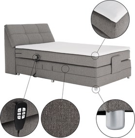 Pat electric reglabil, cu arcuri, gri, 120x200, GERONA NEW