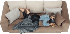 Canapea foarte spaţioasă, maro deschis, bej, crem, GILEN BIG SOFA
