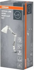 Lampă de birou cu clemă Osram DESK LINE 1xE27/11W/230V, albă