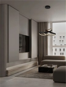 Lustra suspendata LED CCT OLIA aluminiu negru