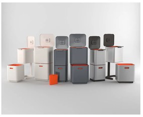 Coș de gunoi argintiu de reciclat din oțel 40 l Totem Compact – Joseph Joseph