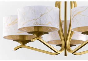 Jupiter 2110 - Lustră pe tijă KASZMIR 5xE27/15W/230V alb/auriu/decor marmură