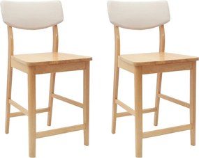 vidaXL Scaune de dining 2 pcs natural 48 x 49 x 95 cm