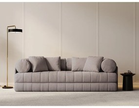 Canapea grej extensibilă cu tapițerie din țesătură bouclé 206 cm Kemi – Cosmopolitan Design