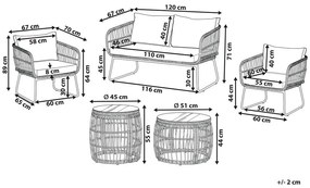 Set pentru grădină ROLVO (bej) (pentru 4 persoane). 1022974