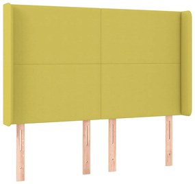 Pat box spring cu saltea, verde, 140x200 cm, textil Verde, 140 x 190 cm, Design simplu