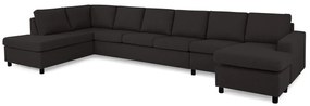 Colțar Scandinavian Choice C163Antracit, Negru, 407x199x80cm, Picioare: Plastic