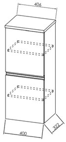 Dulap baie suspendat salcam deschis 95 cm cu doua usi KolpaSan Oxana Salcam deschis