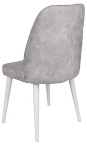 Set 2 scaune haaus Alfa, Gri/Alb, textil, picioare metalice