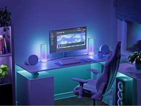 Nanoleaf NL7602K0001A023 - Stație de încărcare desktop LED RGBIC, reglabilă, 2700–6500 K, 5 V, alb