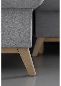 Colțar gri deschis extensibil/cu spațiu de depozitare (cu colț pe partea stângă/cu șezlong) Scandic Lagom – Miuform