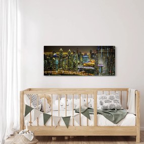 Tablou cu oraș nocturn (120x50 cm)