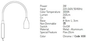 Aplica cu spot Reder LED stil minimalist Hotel crom