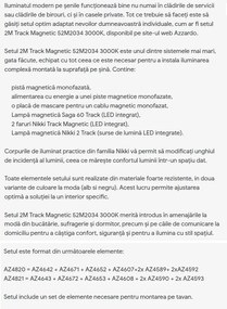 Set 2m sina magnetica monofazata cu iluminat inclus Alfa 52M2034BK negru, 3000K