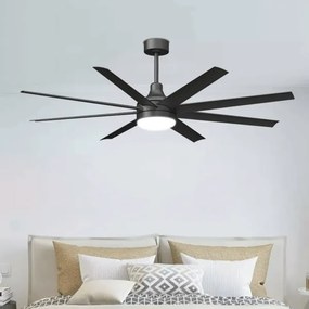 Ventilator LED dimabil de tavan Aigostar LED/24W/230V 2700-6500K 165 cm negru + telecomandă