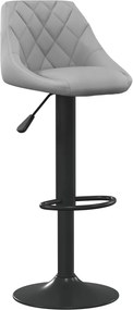 vidaXL Scaun de bar, gri deschis, catifea