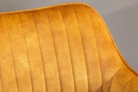 Scaun de birou elegant Turin, catifea galben mustar