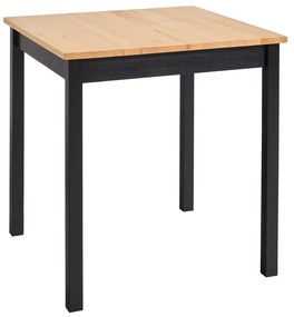 Masă dining din lemn de pin cu structură neagră Bonami Essentials Sydney, 70 x 70 cm