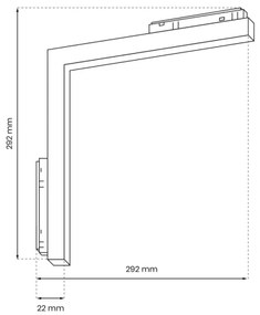 Corp de iluminat LED pentru sistem de șină MAGNETIC TRACK L-DOWN LED/24W/48V 3000K negru