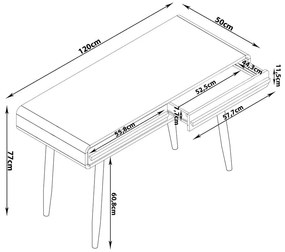 Birou 50x120 cm Chantal – Støraa