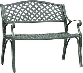 vidaXL Bancă de grădină, verde, 102 cm, aluminiu turnat