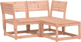 vidaXL Set canapea de grădină, 3 piese, lemn masiv douglas
