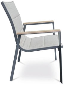 Autronic Scaun de grădină, aluminiu, textil, bej, AZC-S1110 BK