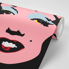 Tapet autoadeziv pop art Marilyn Monroe pe fundalul negru