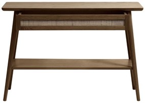 Masă consolă maro cu blat cu aspect de lemn de stejar 40x110 cm Barrali – Unique Furniture