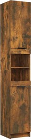 vidaXL Dulap de baie, stejar fumuriu, 32x34x188,5 cm, lemn prelucrat