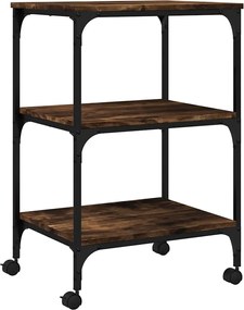 vidaXL Suport imprimantă 3 niveluri, stejar fumuriu, 50x41x75 cm lemn