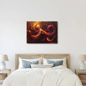 Tablou pe sticlă - Octopus, pictură în ulei (70x50 cm)