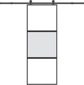 vidaXL Ușă glisantă cu set de feronerie sticlă temperată și aluminiu