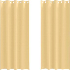 vidaXL Perdele Opaque cu Inel 2 pcs Bej 225 x 140 cm Poliester